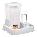 Distribuitor de alimente si apa pentru animale, 2in1, culoare Alba