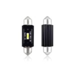 Set becuri auto cu LED CANBUS sofit compatibil C5W 1 SMD 39mm Alb 12/24V, destinat competitiilor auto sau off-road