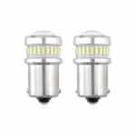 Set becuri auto cu LED CANBUS compatibil P21 R5W/R10W 30 SMD Alb 12V/24V, destinat competitiilor auto sau off-road