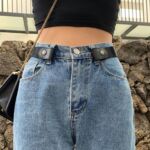 Curea pentru pantaloni, neagra, elastica, fara catarama, 60-100cm