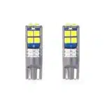 Set becuri auto cu LED CANBUS compatibil T10 W5W 10 SMD Alb 12/24V, destinat competitiilor auto sau off-road