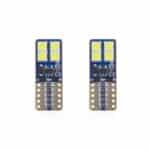 Set becuri auto cu LED CANBUS compatibil T10e W5W 8 SMD Alb 12/24V, destinat competitiilor auto sau off-road