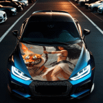 Folie Capota Auto "Hood Art" rezistenta la exterior, marime L (180 x 130cm) - Cod: AVX-CAPOTA-010L