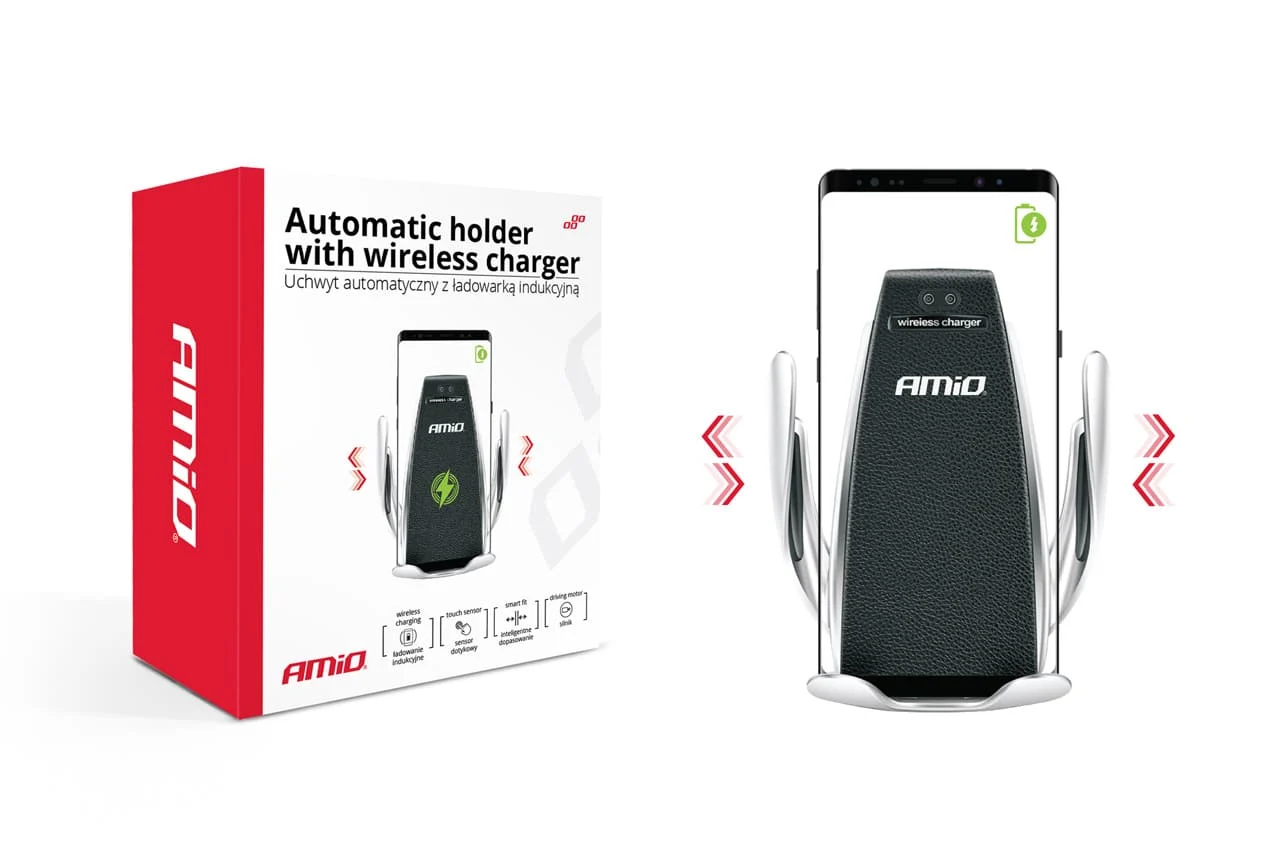 AMIO – Suport auto inteligent pentru telefon cu incarcare wireless PHW 01