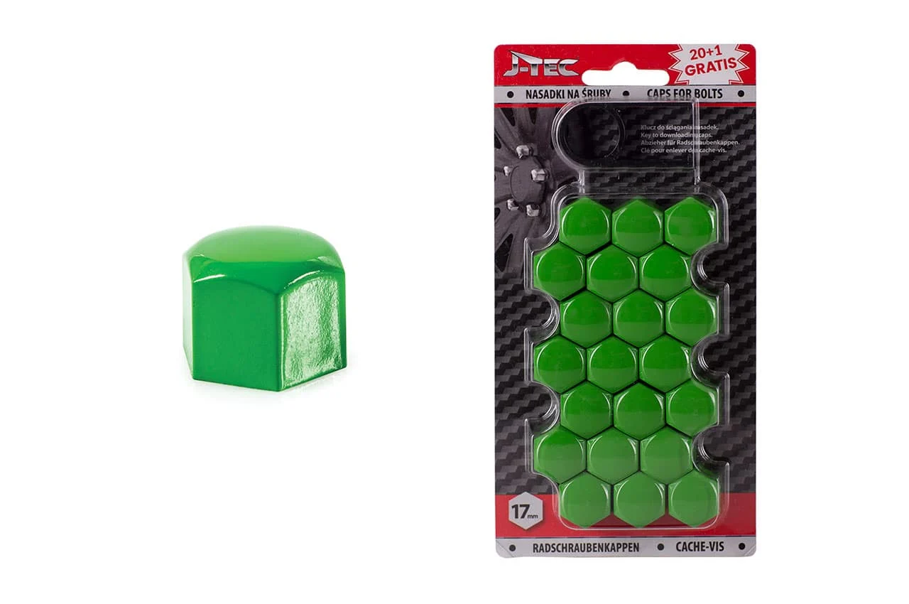 J TEC – Set capace prezoane 17 mm, culoare Verde