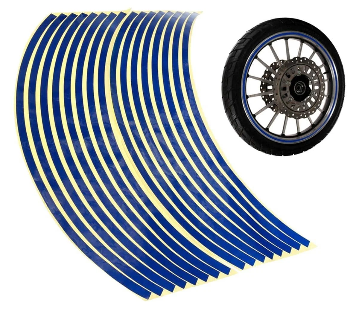 AVEX – Set 16 ornamente Reflectorizante pentru jante auto, moto, culoare Albastra