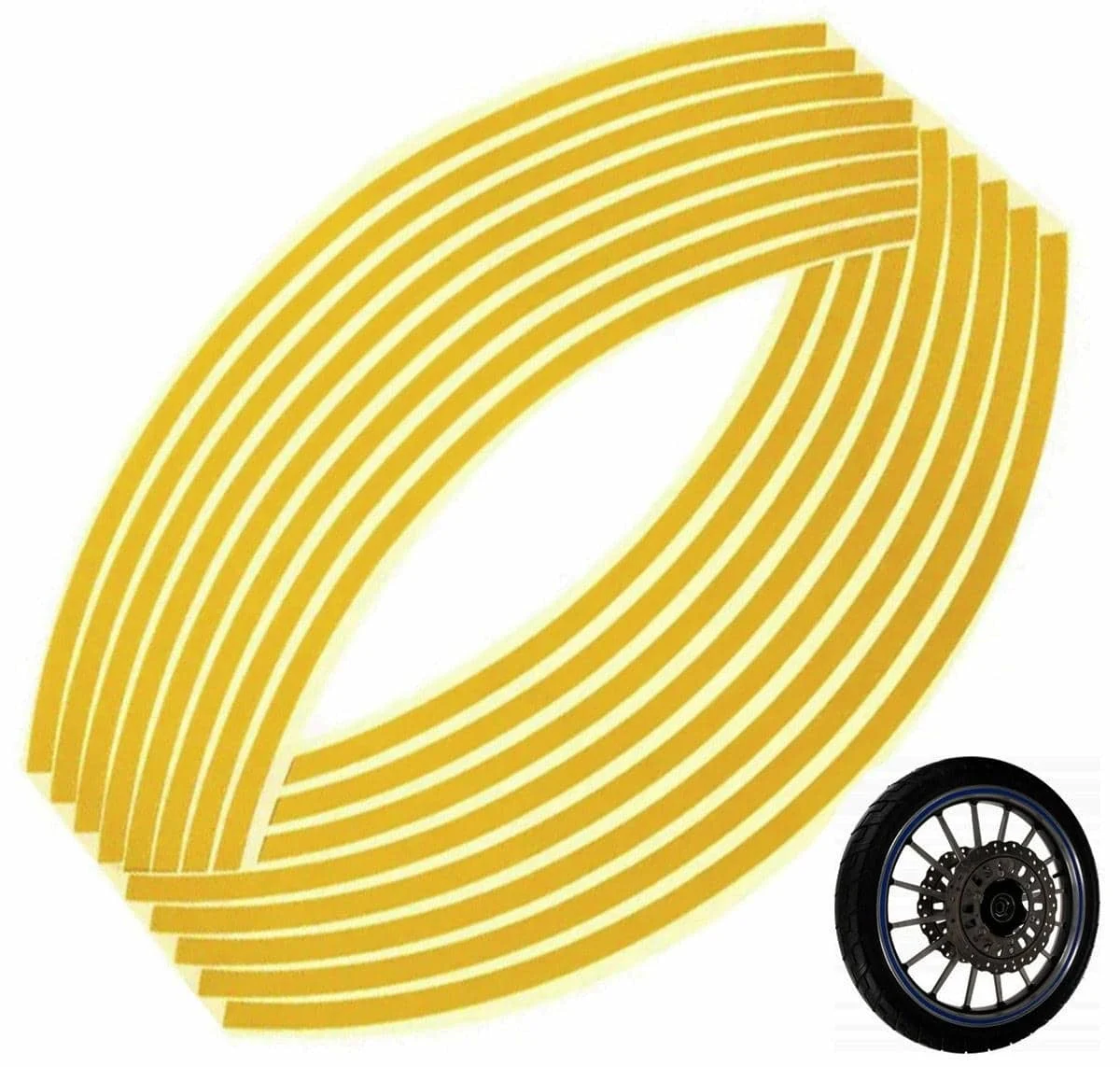 AVEX – Set 16 ornamente Reflectorizante pentru jante auto, moto, culoare Galben