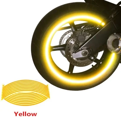 AVEX – Set 16 ornamente Reflectorizante pentru jante auto, moto, culoare Galben