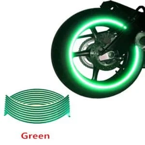 AVEX – Set 16 ornamente Reflectorizante pentru jante auto, moto, culoare Verde