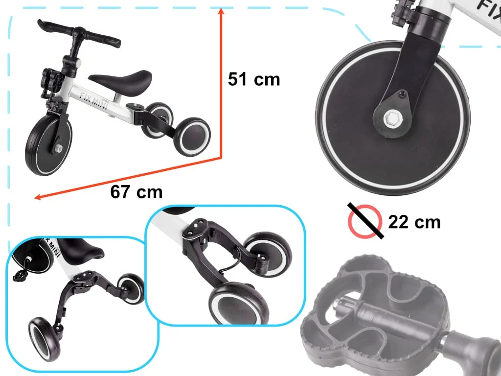 AVEX – Tricicleta TRIKE FIX MINI, 3in1 adaptabila, culoare Alba