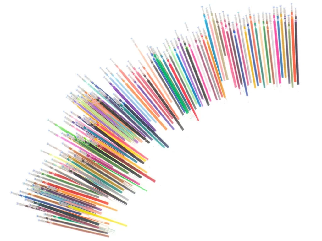 AVEX – Set 242 piese, Pixuri cu gel multicolor + Rezerve + Carte de colorat + Penar