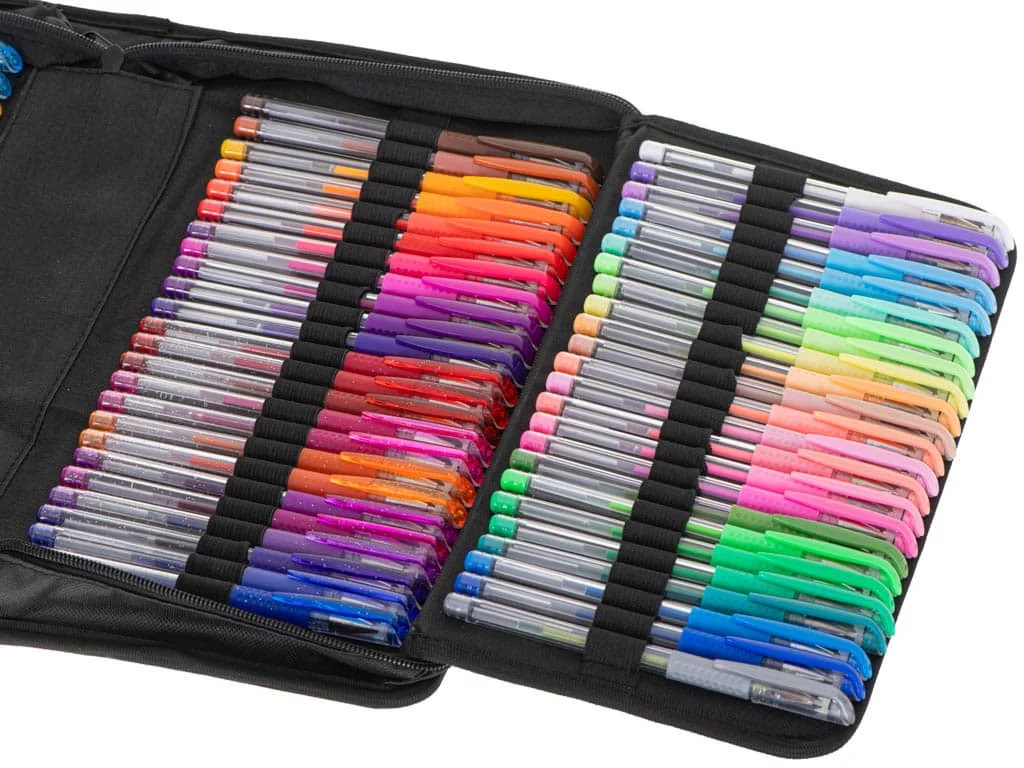 AVEX – Set 242 piese, Pixuri cu gel multicolor + Rezerve + Carte de colorat + Penar