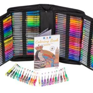 AVEX – Set 242 piese, Pixuri cu gel multicolor + Rezerve + Carte de colorat + Penar