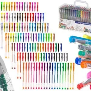 AVEX – Set 140 piese, Pixuri cu gel multicolor cu sclipici (glitter)