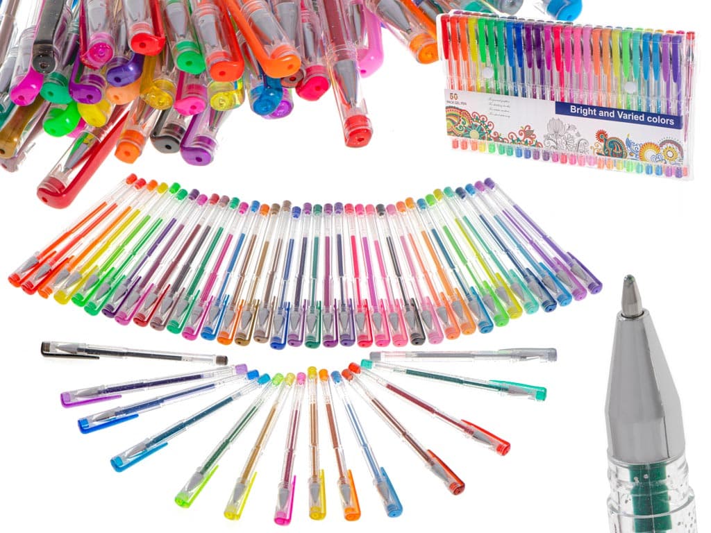 AVEX – Set 50 piese, Pixuri cu gel multicolor cu sclipici (glitter)
