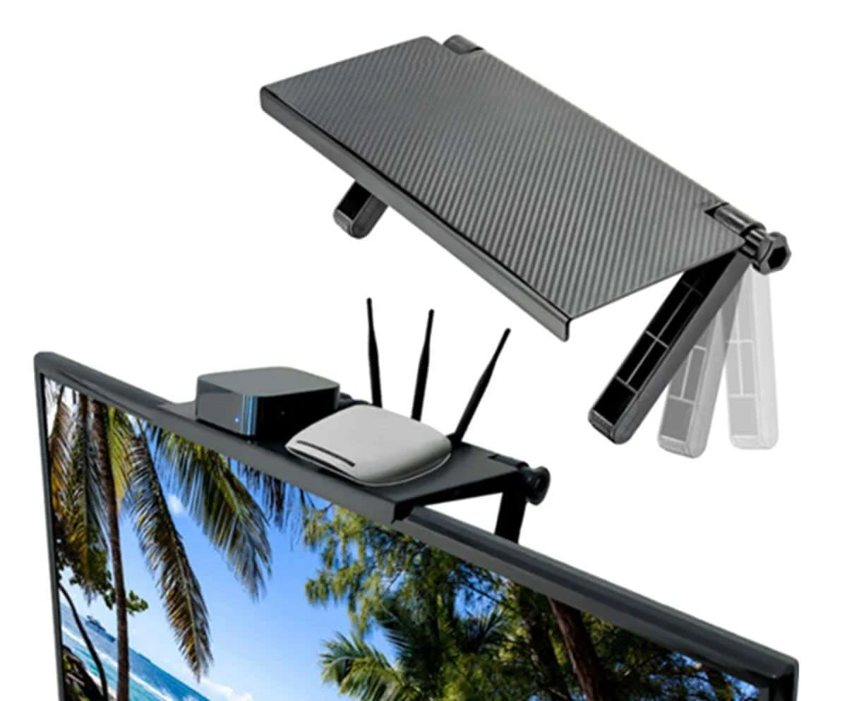 AVEX – Etajera TV / Monitor din ABS, reglabila, dimensiune 33 x 16.5 cm