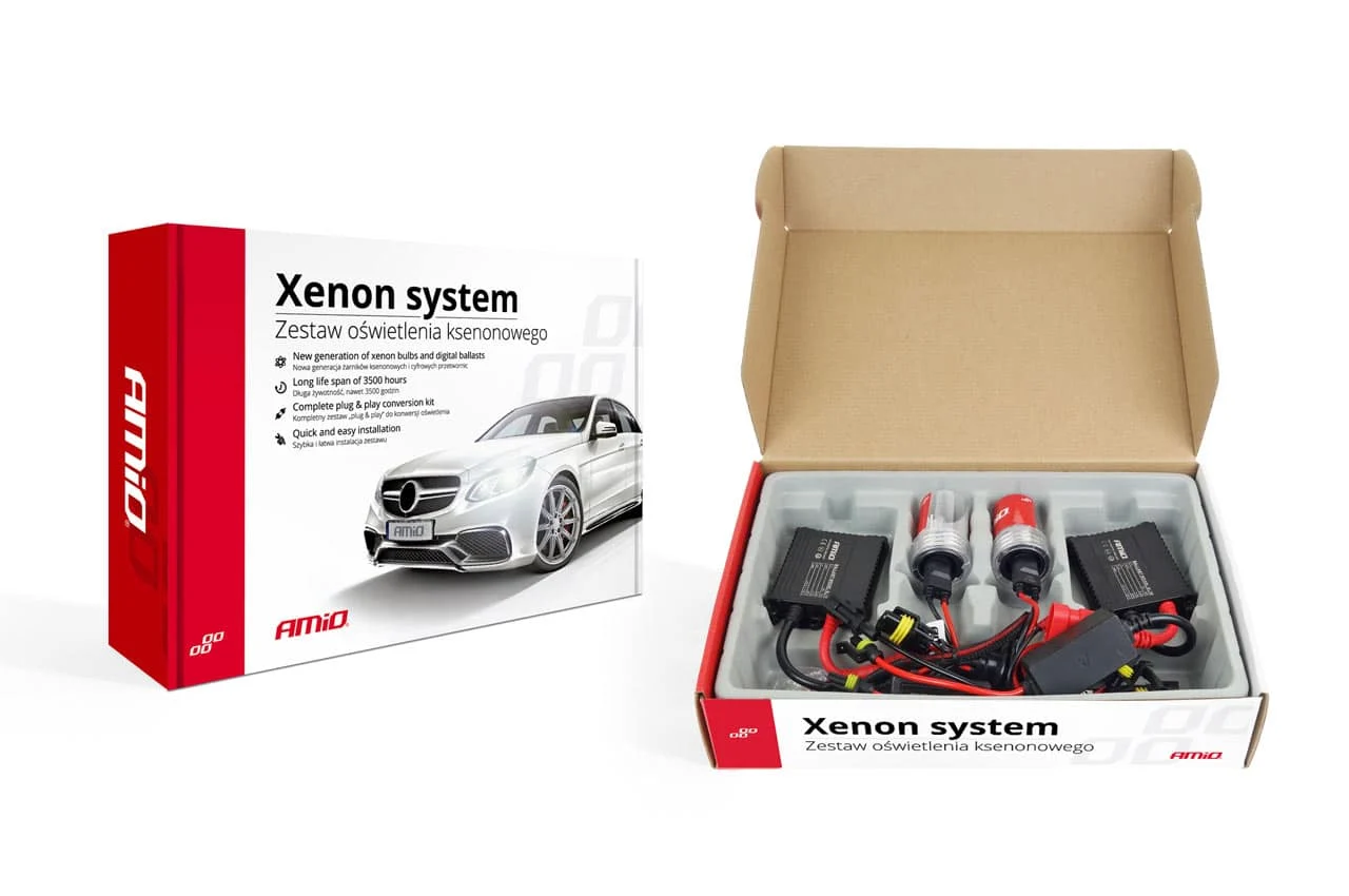 AMIO – Kit XENON AC model SLIM, compatibil H8, H9, H11, 35W, 9 16V, 4300K, destinat competitiilor auto sau off road