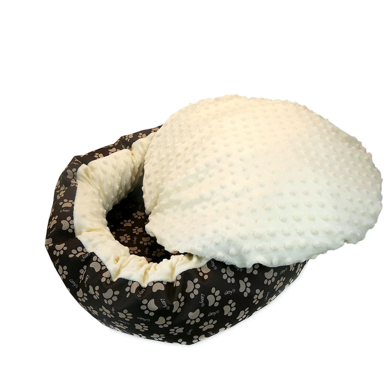 AVEX – Culcus moale cu perna, pentru caine/pisica, Model Minky, culoare galben, impermeabil, baza antiderapanta, 50 cm