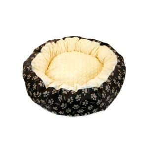 AVEX – Culcus moale cu perna, pentru caine/pisica, Model Minky, culoare galben, impermeabil, baza antiderapanta, 50 cm