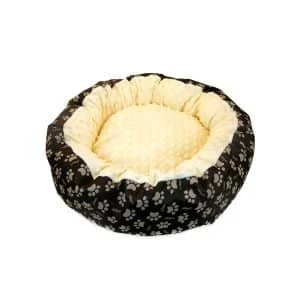 AVEX – Culcus moale cu perna, pentru caine/pisica, Model Minky, culoare galben, impermeabil, baza antiderapanta, 50 cm