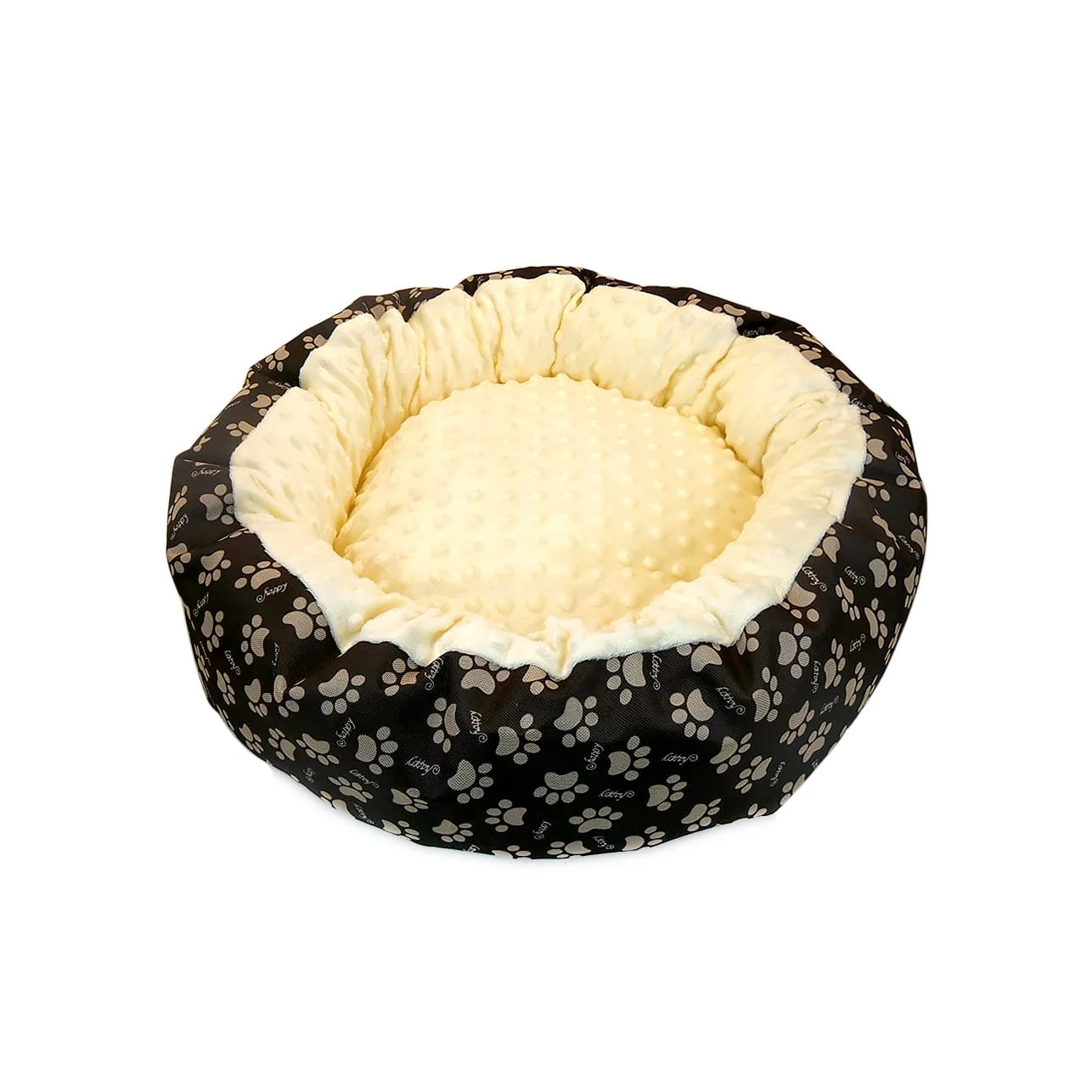 AVEX – Culcus moale cu perna, pentru caine/pisica, Model Minky, culoare galben, impermeabil, baza antiderapanta, 50 cm