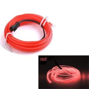 AVEX – Fir Neon Auto "EL Wire" culoare Rosie, lungime 1M, alimentare 12V, droser inclus