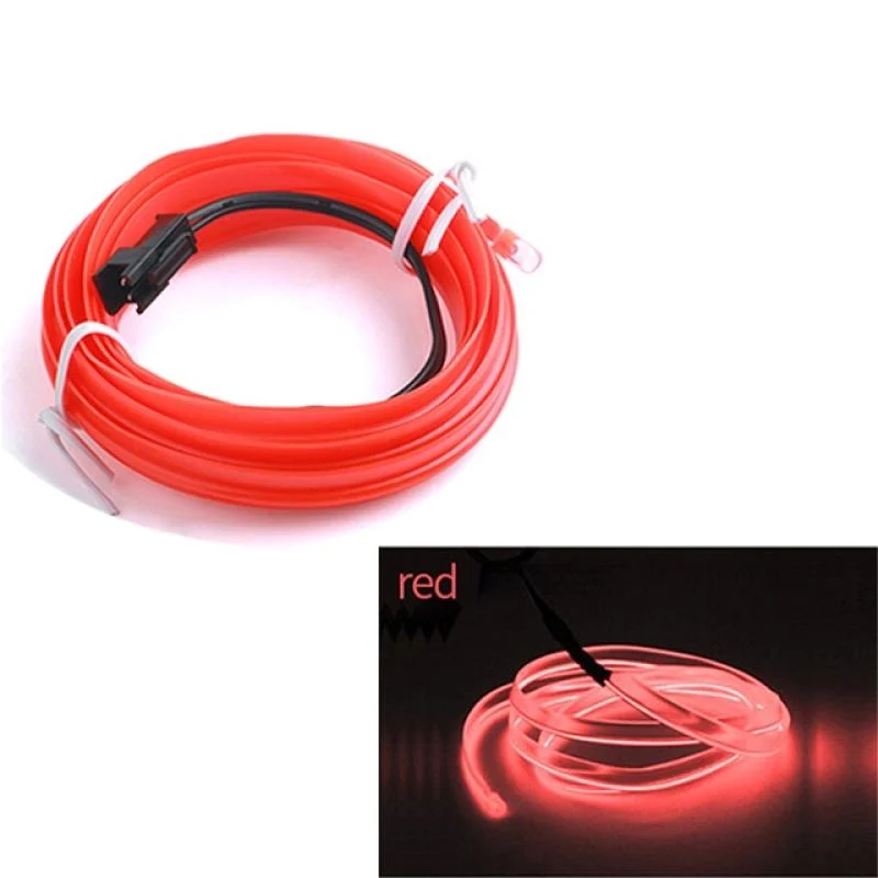 AVEX – Fir Neon Auto "EL Wire" culoare Rosie, lungime 1M, alimentare 12V, droser inclus