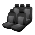Huse Scaun Auto, 9 piese, universale, culoare Gri-Negru