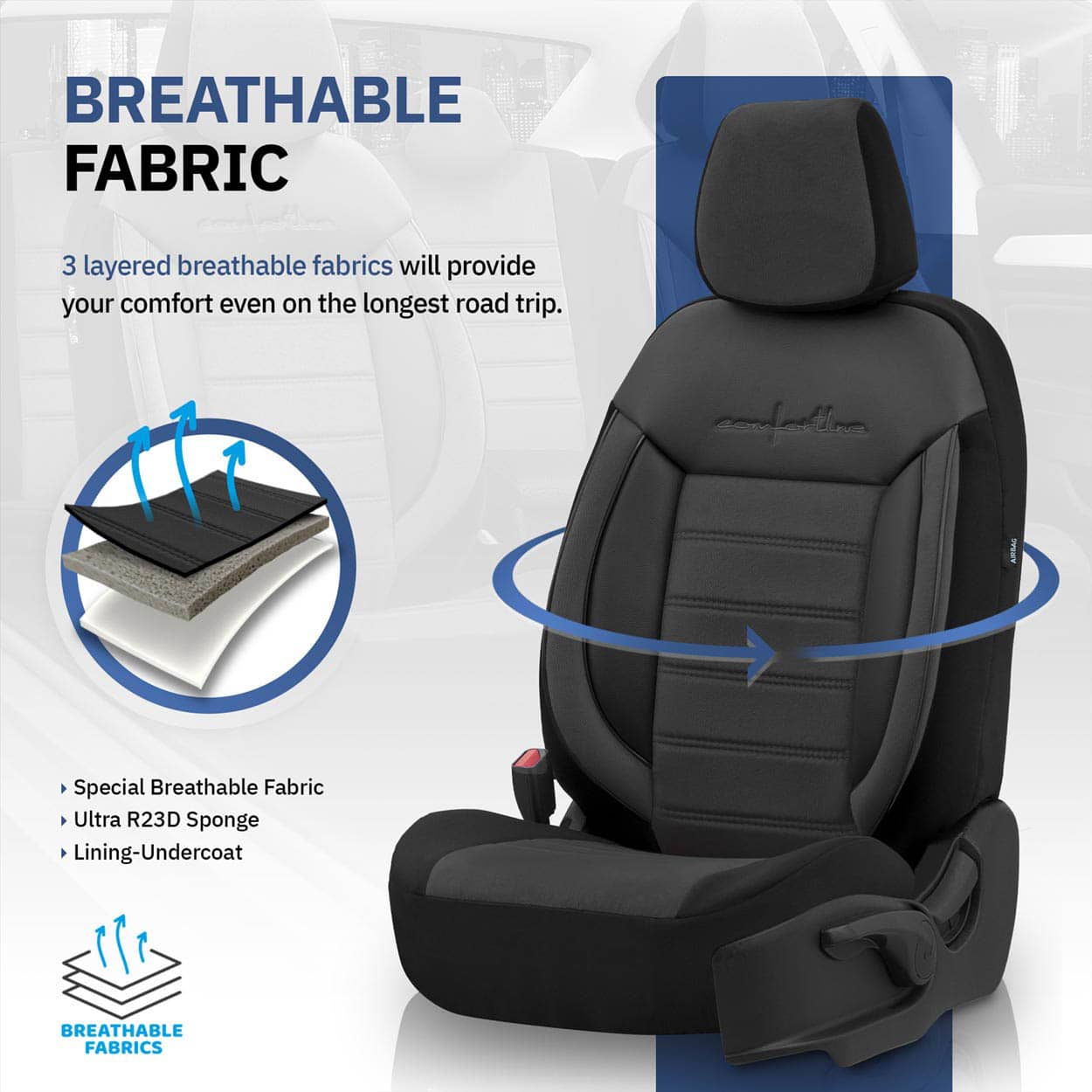 OTOM – Set huse scaun auto PREMIUM, Universale, nefractionate, OTOM COMFORTLINE 209