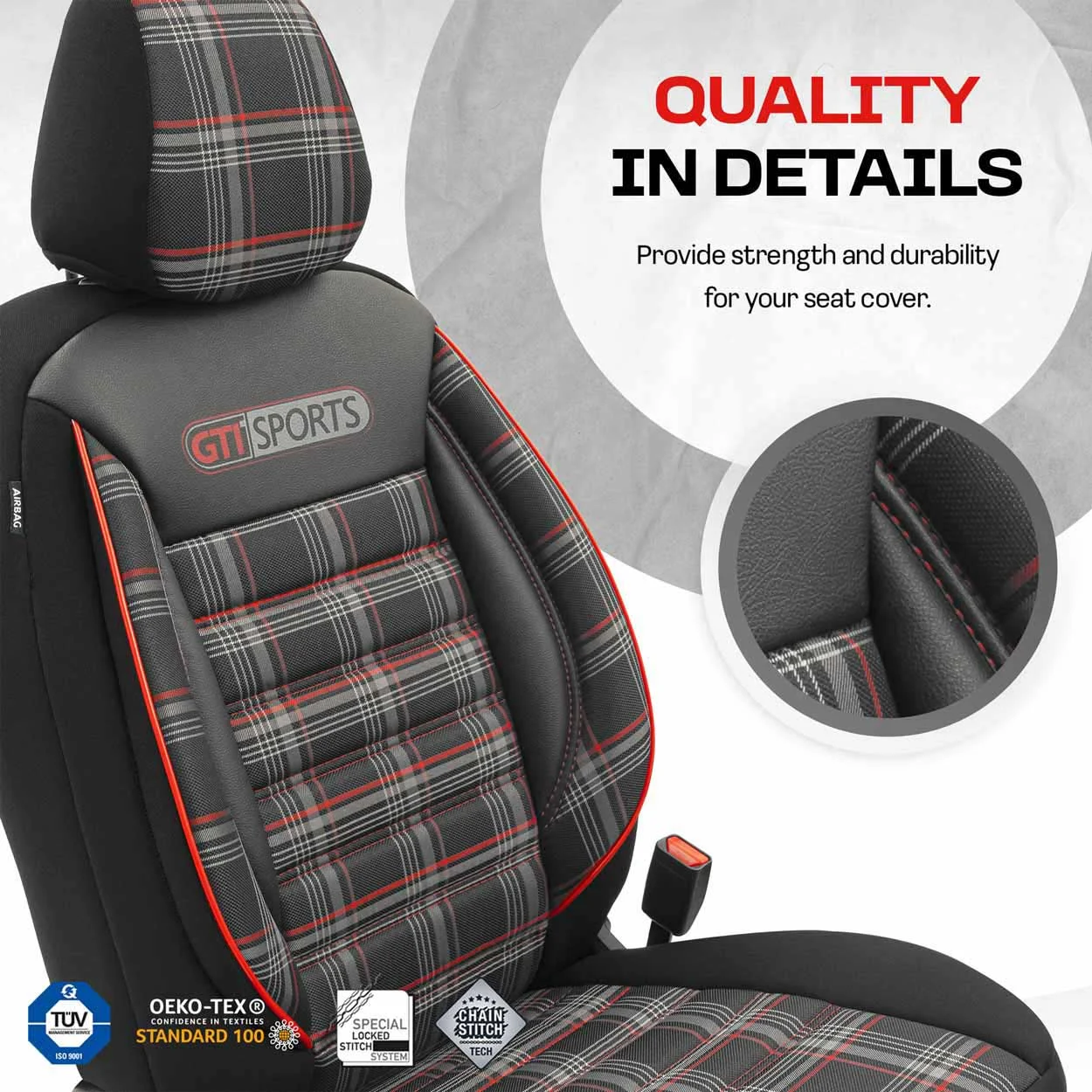 OTOM – Set huse scaun auto PREMIUM, Universale, nefractionate, OTOM GTI SPORT 801