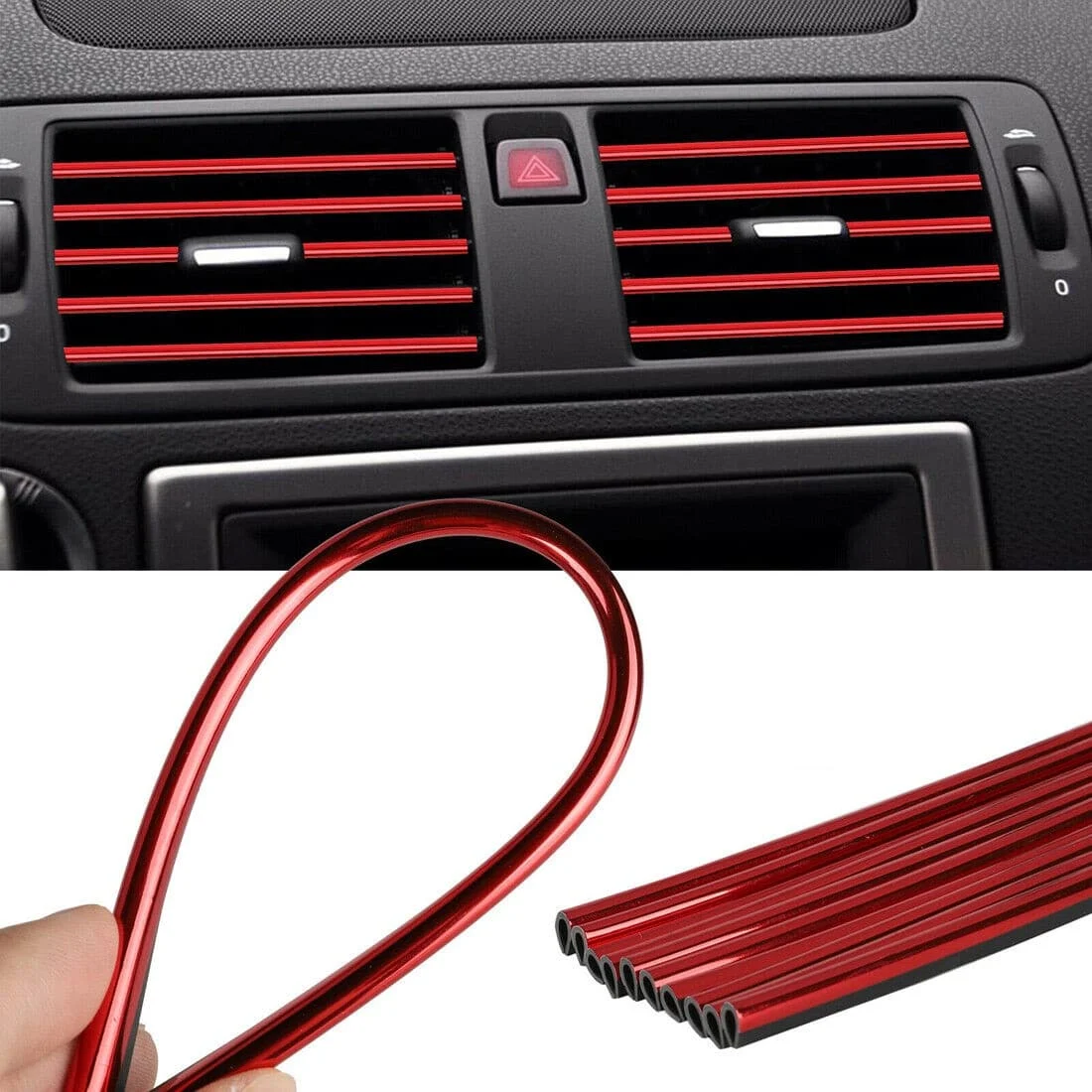 AVEX – Rola Ornament Auto de tip "U" pentru muchii sau grila ventilatie, 15m liniari, culoare Rosie