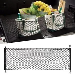 AMIO – Plasa de bagaje elastica cu buzunar si suporti de montaj, dimensiune 100 x 40 cm