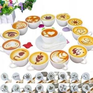 AVEX – Set 16 sabloane reutilizabile pentru ornarea desertului sau a cafelei