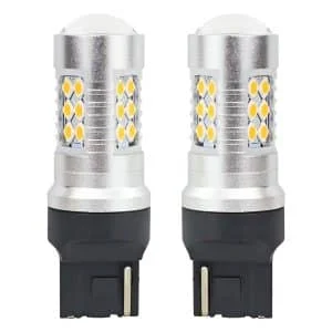 AMIO – Set becuri auto cu LED CANBUS, 3030, 24SMD, compatibil T20, 7440, WY21W, Portocaliu, 12V / 24V, destinat competitiilor auto sau…