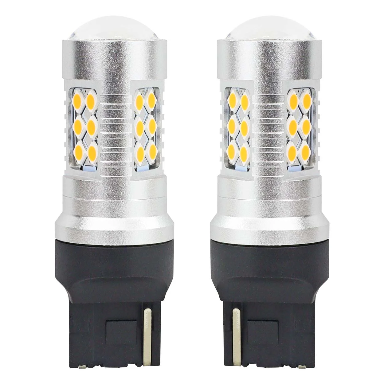 AMIO – Set becuri auto cu LED CANBUS, 3030, 24SMD, compatibil T20, 7440, WY21W, Portocaliu, 12V / 24V, destinat competitiilor auto sau…