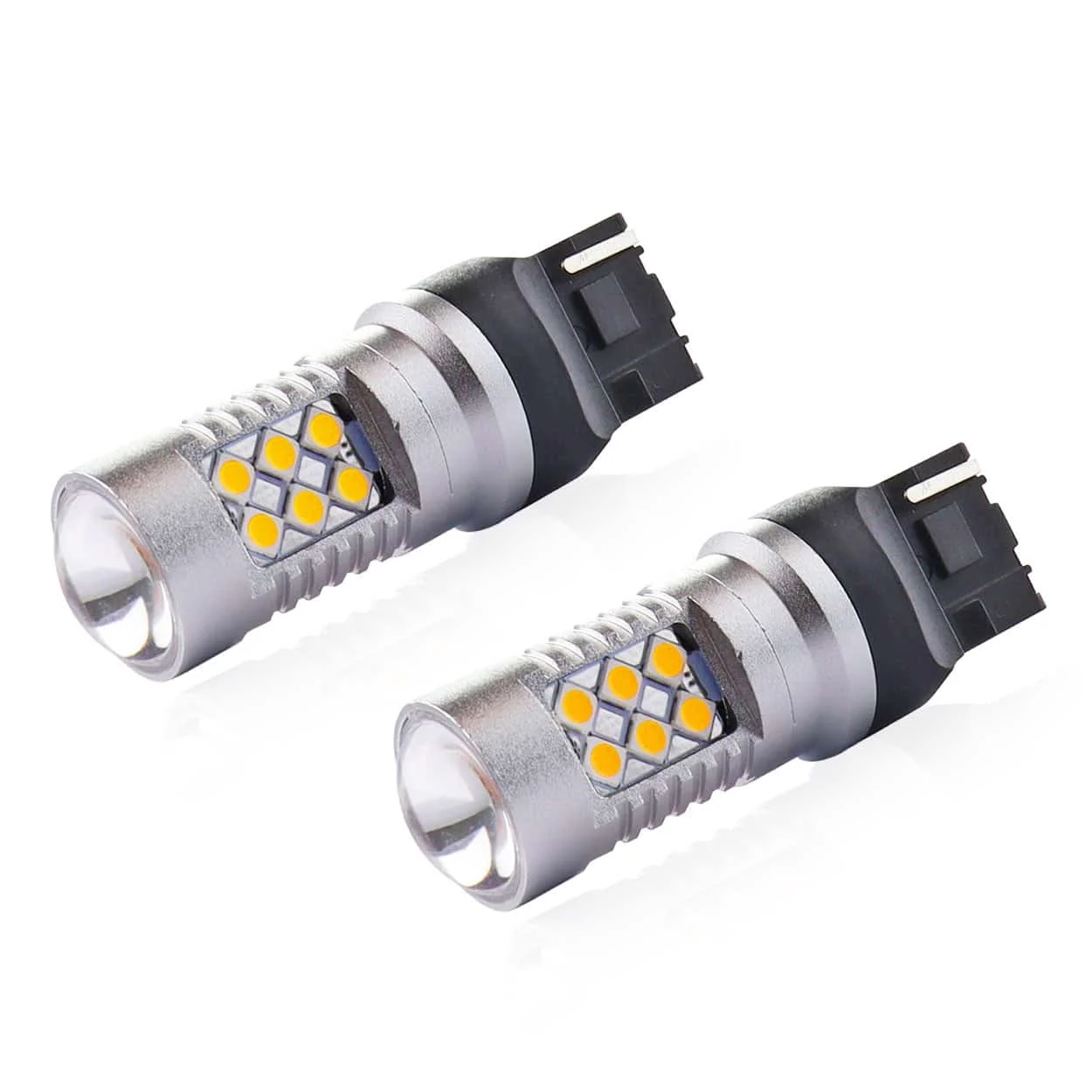 AMIO – Set becuri auto cu LED CANBUS, 3030, 24SMD, compatibil T20, 7440, WY21W, Portocaliu, 12V / 24V, destinat competitiilor auto sau…