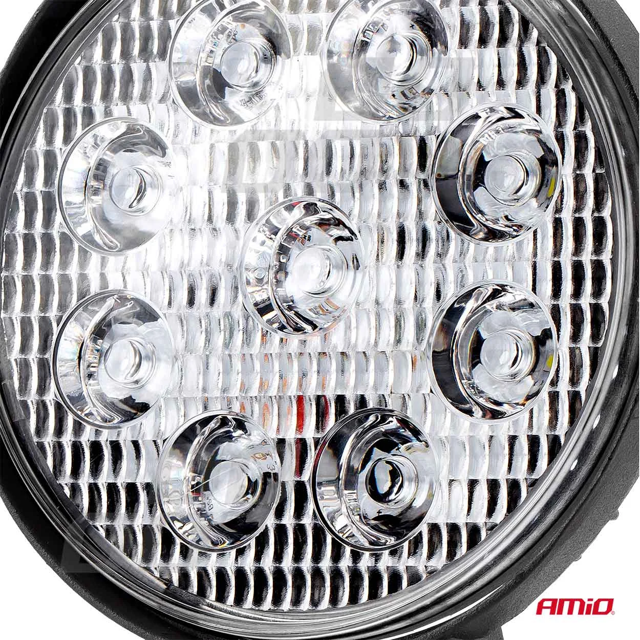 AMIO – Proiector LED pentru Off Road, ATV, SSV, culoare 6500K, LED FLOOD, 27W, tensiune 9 36V, diametru Ø110 mm