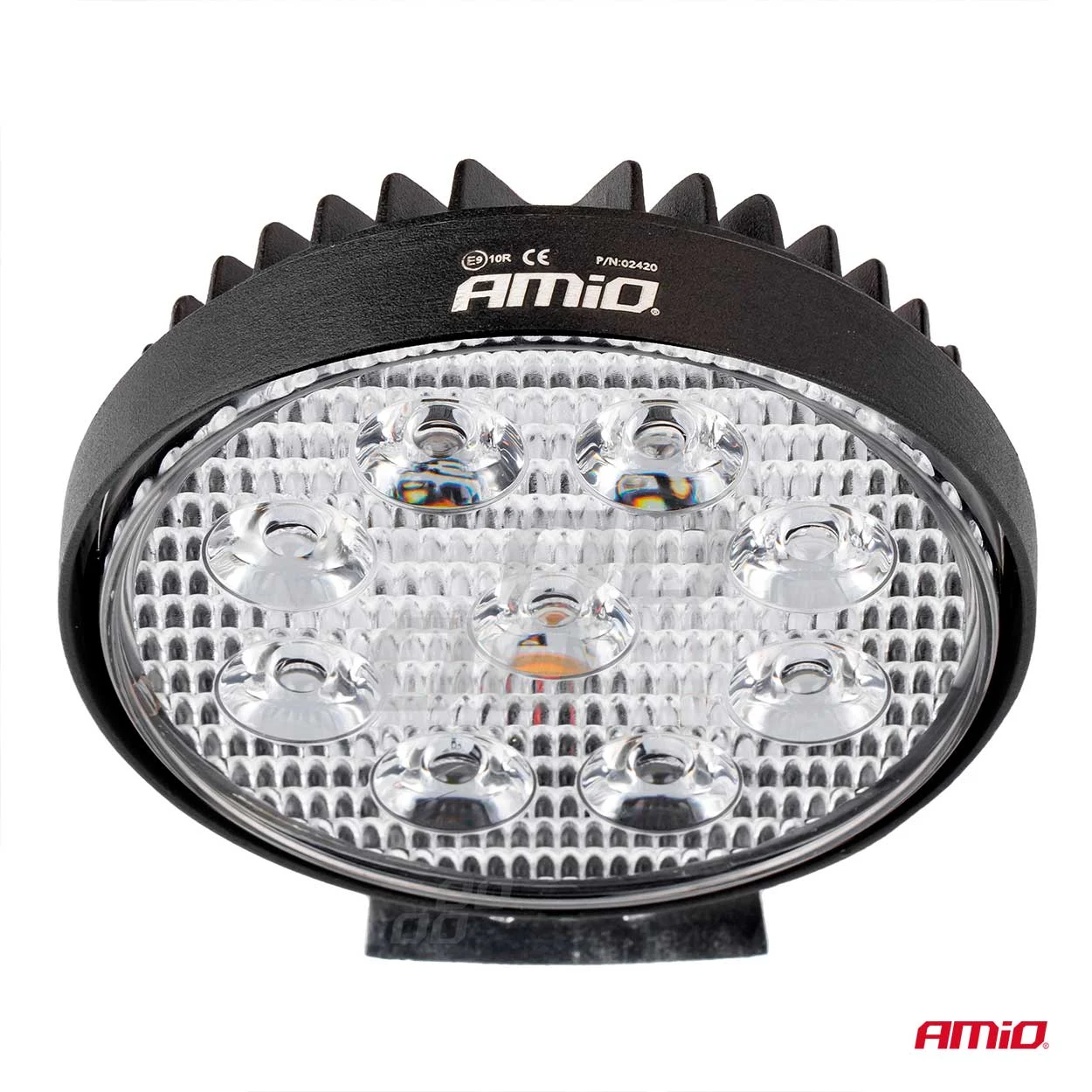 AMIO – Proiector LED pentru Off Road, ATV, SSV, culoare 6500K, LED FLOOD, 27W, tensiune 9 36V, diametru Ø110 mm