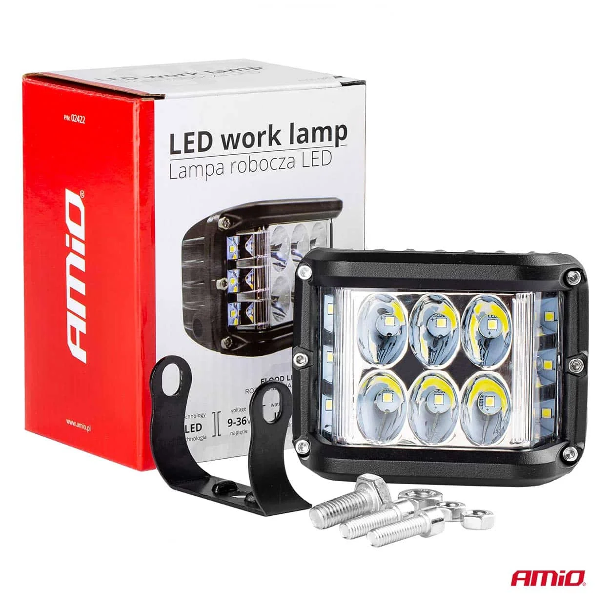 AMIO – Proiector LED pentru Off Road, ATV, SSV, culoare 6500K, cu doua functii, tensiune 9 36V, dimensiune, 110 x 75 mm