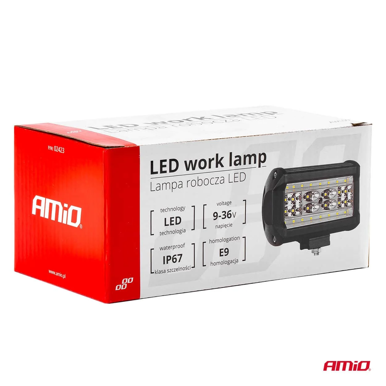 AMIO – Proiector LED pentru Off Road, ATV, SSV, culoare 6500K, 28 LED uri, tensiune 9 36V, dimensiune 136 x 80 mm