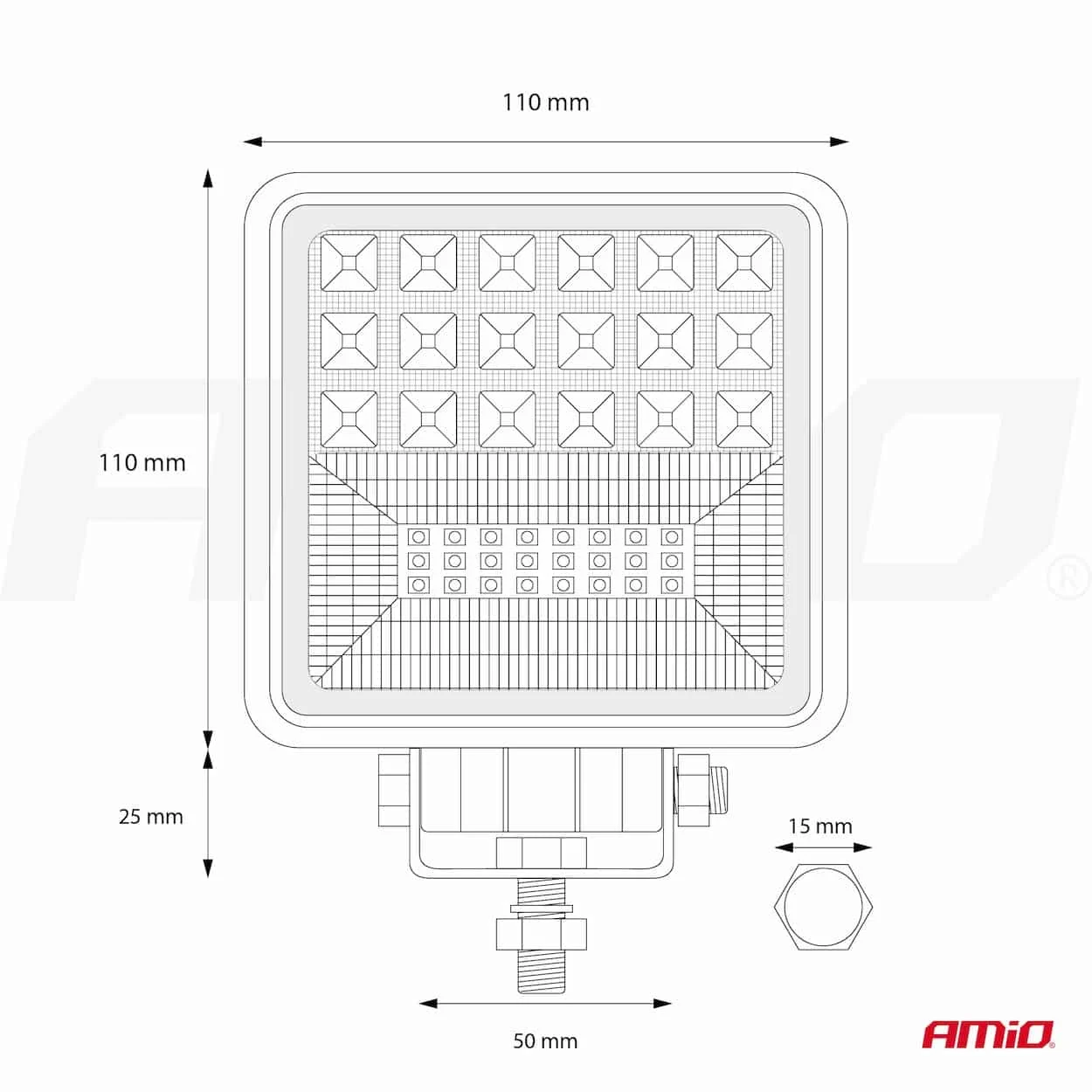 AMIO – Proiector LED pentru Off Road, ATV, SSV, cu functie de semnalizare, culoare 6500K, 3360 lm, tensiune 9 36V, dimensiuni 110 x…