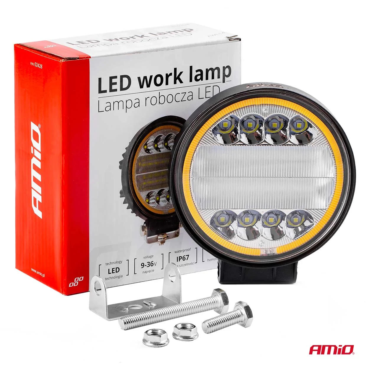 AMIO – Proiector LED pentru Off Road, ATV, SSV, cu functie de semnalizare, culoare 6500K, 3360 lm, tensiune 9 36V, diametru Ø110 mm