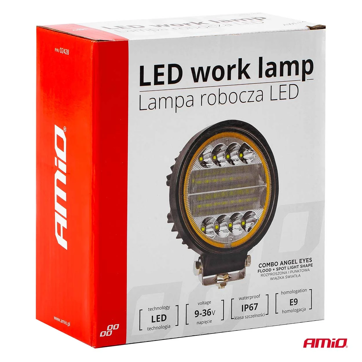 AMIO – Proiector LED pentru Off Road, ATV, SSV, cu functie de semnalizare, culoare 6500K, 3360 lm, tensiune 9 36V, diametru Ø110 mm