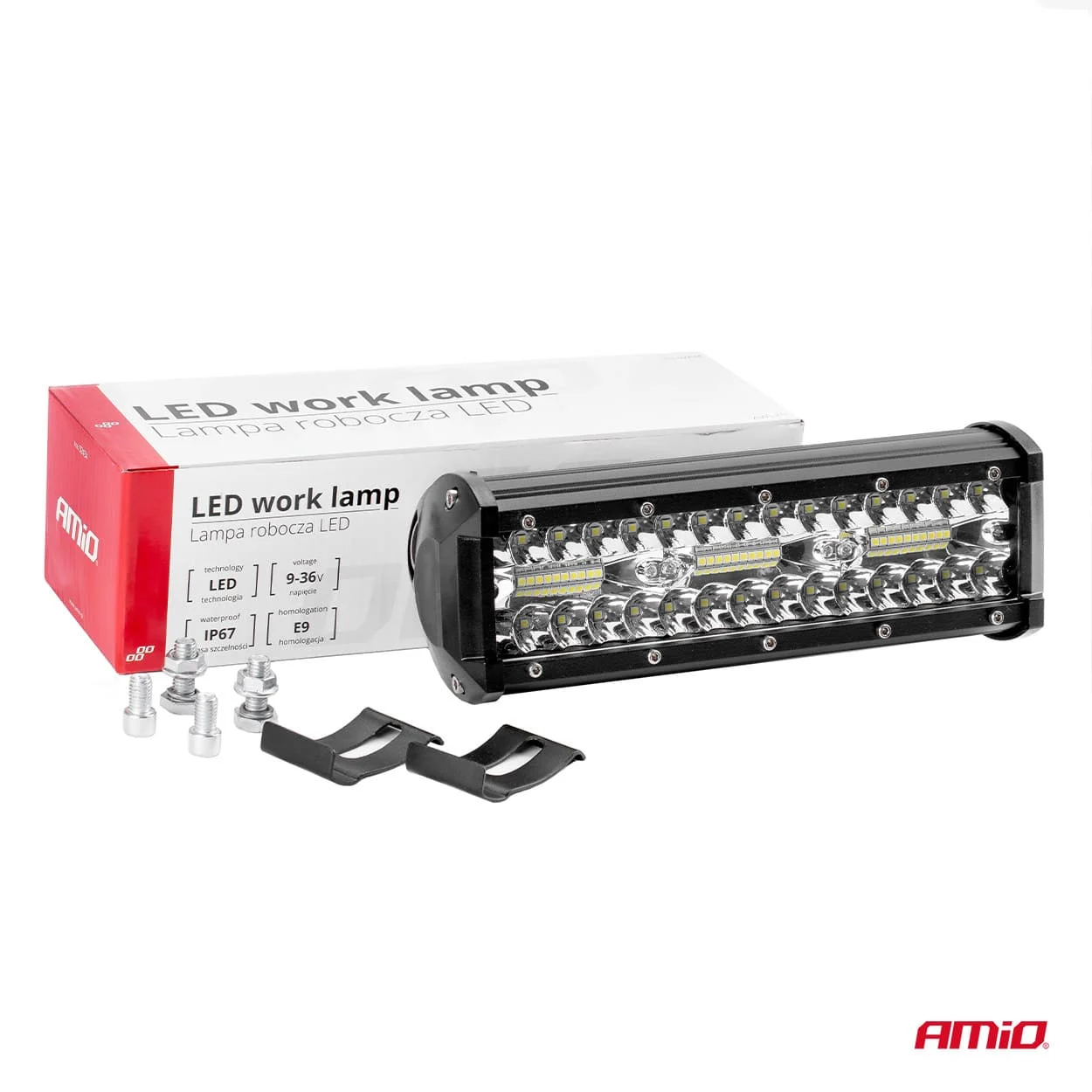 AMIO – Proiector LED pentru Off Road, ATV, SSV, culoare 6500K, 4800 lm, tensiune 9 36V, dimensiuni 240 x 74 mm
