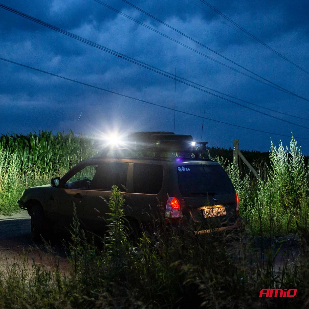 AMIO – Proiector LED pentru Off Road, ATV, SSV, culoare 6500K, 4800 lm, tensiune 9 36V, dimensiuni 240 x 74 mm