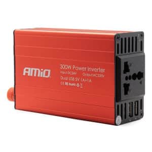 AMIO – Convertor de tensiune 24V > 230V, 300W/600W, 2 x USB 5V