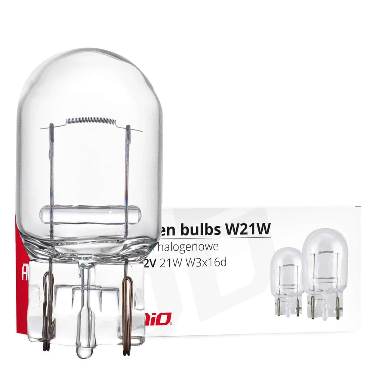 AMIO – Set 10 becuri cu halogen T20, W21W, W3x16d, 12V