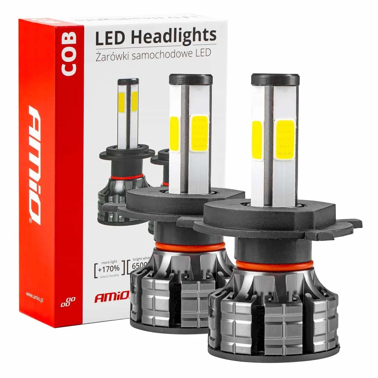 AMIO – Instalatie LED COB 2Side AMiO, compatibil H4, destinat competitiilor auto sau off road
