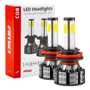 AMIO – Instalatie LED COB 2Side AMiO, compatibil H9, H9, H11, destinat competitiilor auto sau off road