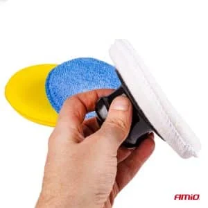 AMIO – Set bureti pentru curatare, polisare si slefuire, 3 x 125 mm, cu maner